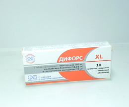 Діфорс XL таблетки вкриті оболонкою 10мг/160мг №10